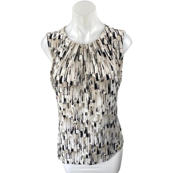 Calvin Klein Multicolor Pleated Sleeveless Cami Camisole Blouse Tank Top Size S - Picture 1 of 4